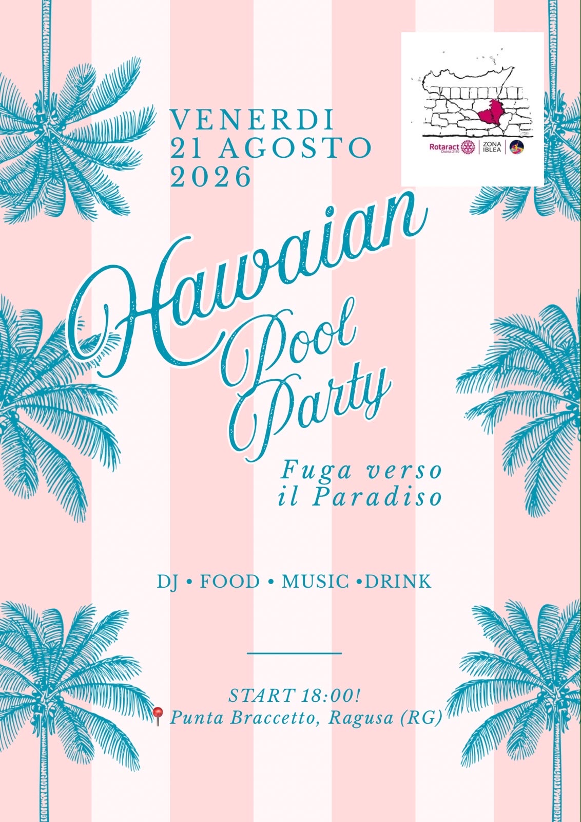 Locandina 🌺🌴HAWAIIAN POOL PARTY🌴🌺 | Zona Iblea