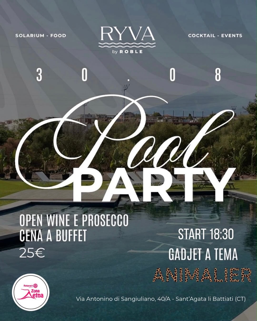 Locandina 🐆🌴Pool Party Zona Aetna 🌴🐆