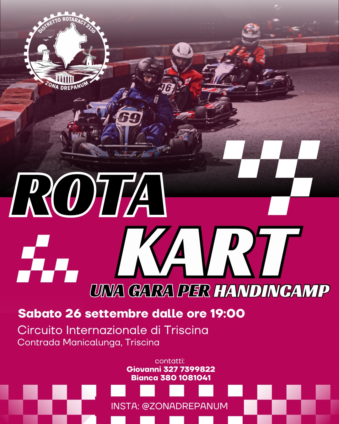 Locandina ROTAKART | Una gara per Handincamp | Zona Drepanum